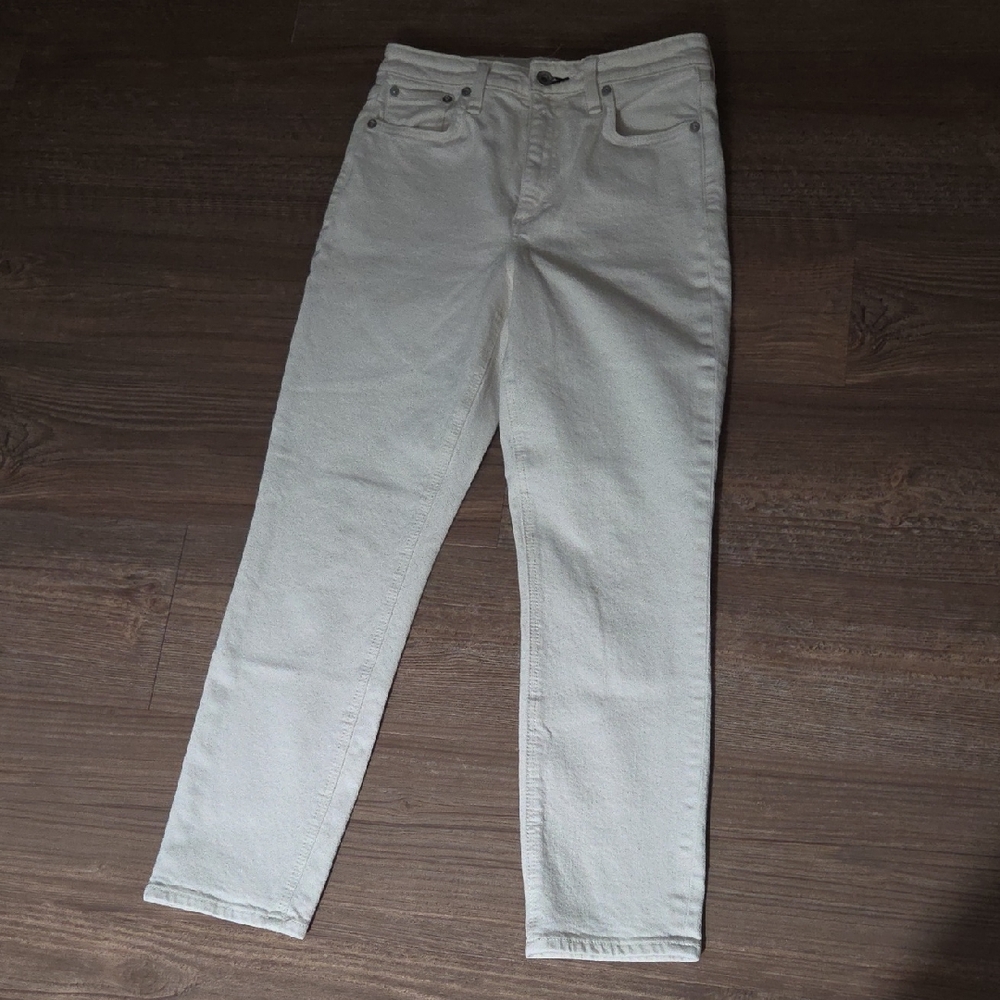 Rag & Bone Cream Straight Leg Jeans